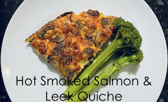 Hot Smoked Salmon and Leek Crustless Quiche